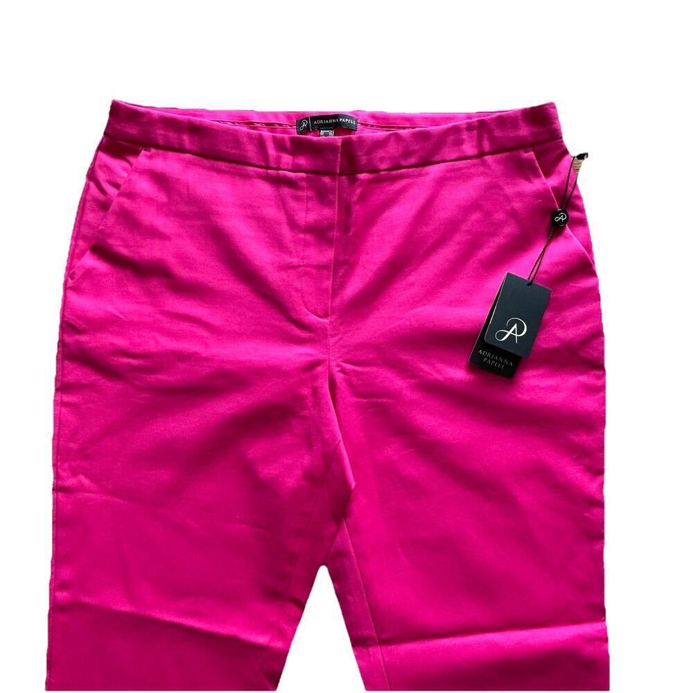 NEW Adrianna Papell Slim Leg Pant Palm Springs Afair Women's Size 10 Hot Pink - Picture 3 of 7